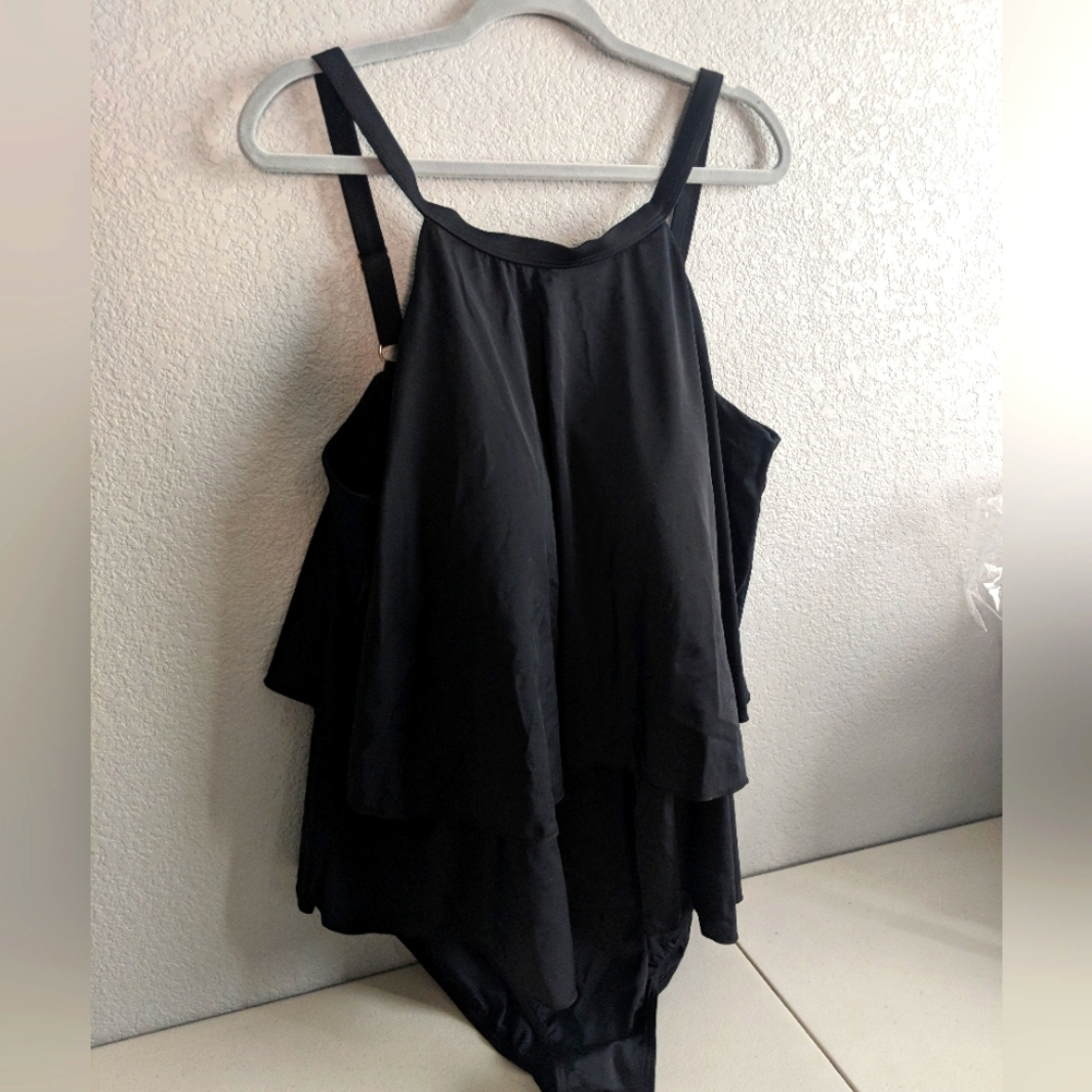 Women's One Piece Black Swimsuit Pool Beach Party Plus Size 3X